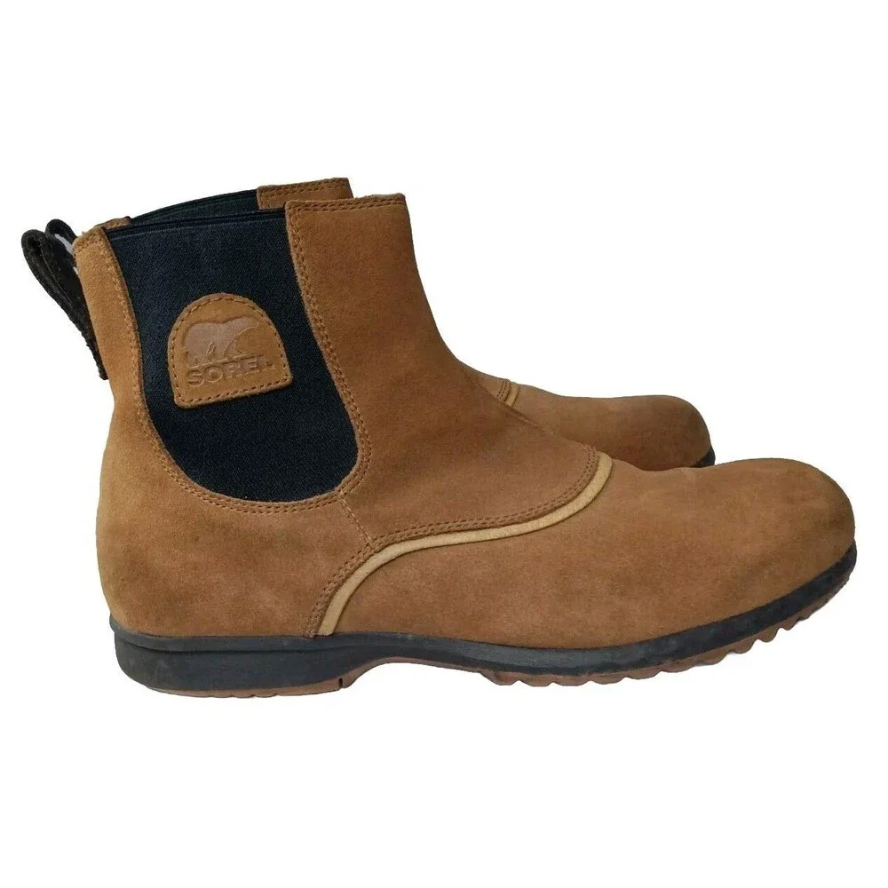 SOREL Chelsea Boot Men's Size 11 M Greely Suede Ankle Boots Brown